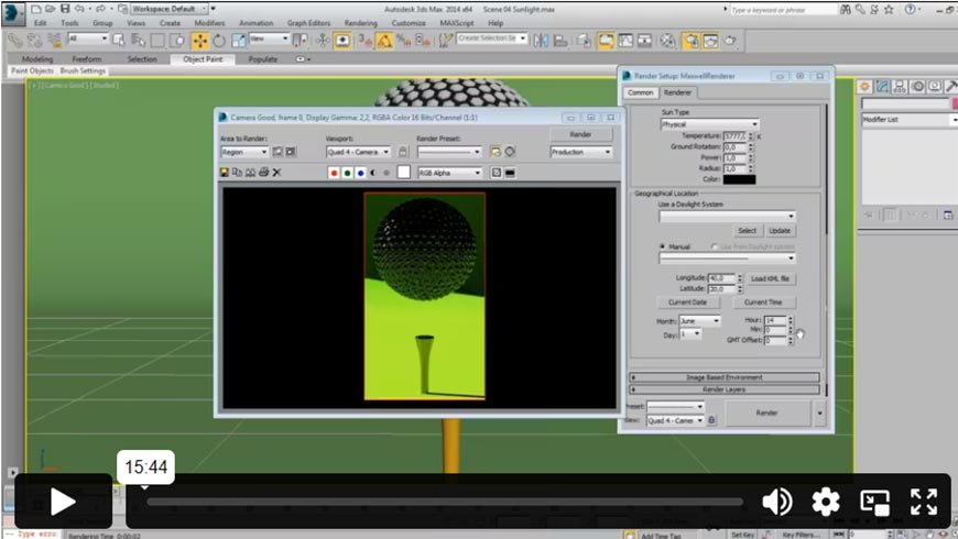 Studio Lighting and Natural Sunlight in 3DS Max