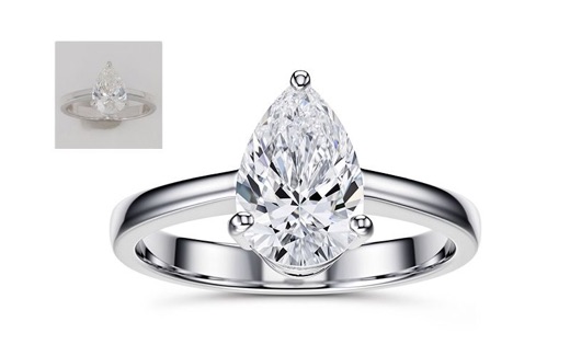 AI diamond ring enhancement, before and after
