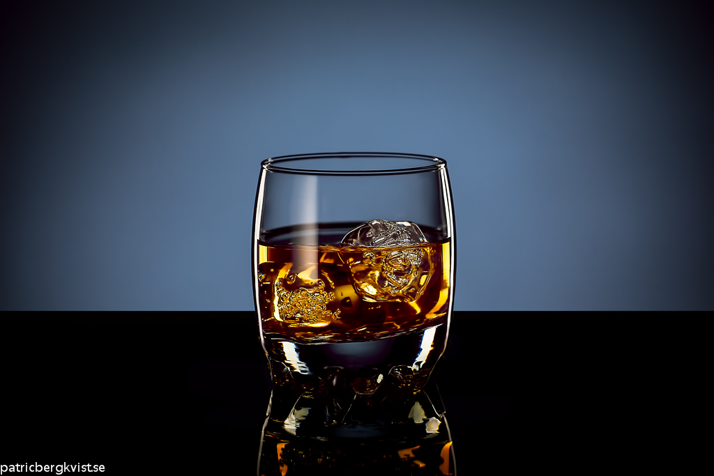 Shooting Glass of Whiskey with Ice