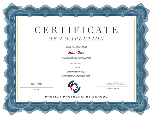 Photigy Certificate