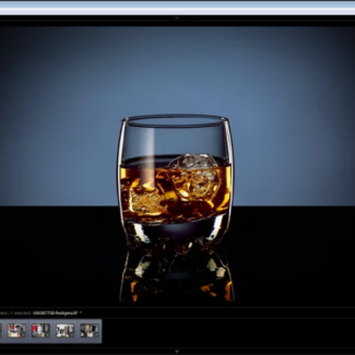 Post-Production of Glass of Whiskey with Ice shot: Tabletop Photography Tutorial Part 2