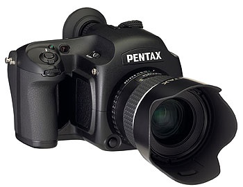 Pentax 645D 40MP DSLR camera front Pentax 645D 40MP DSLR camera front