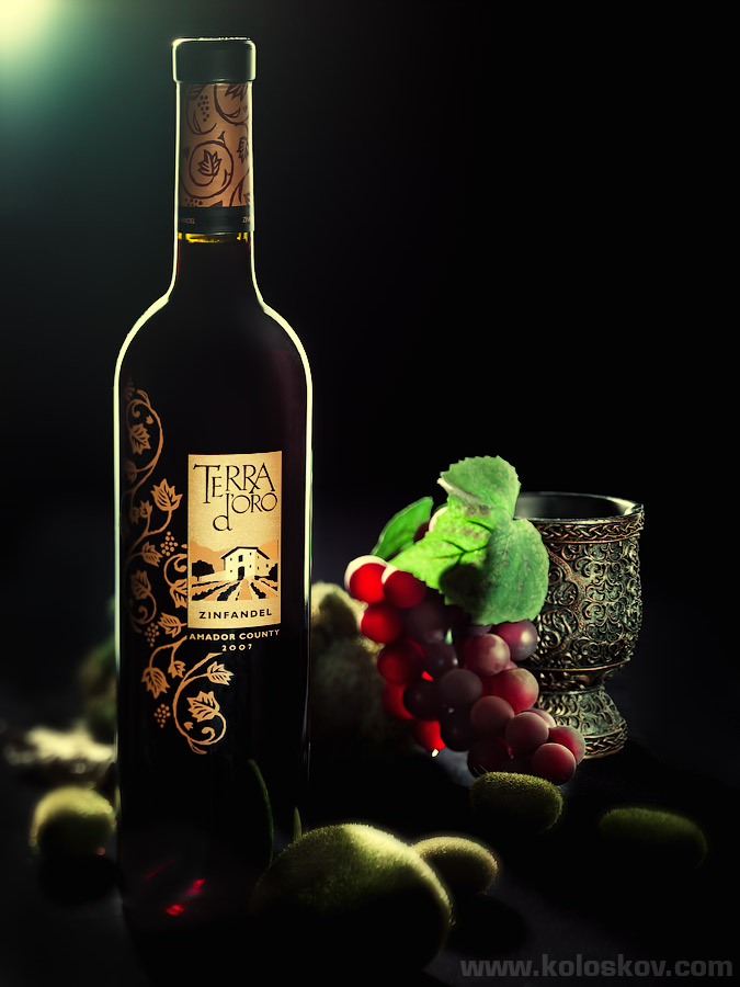 Red wine and grape still life image tutorial by Alex Koloskov