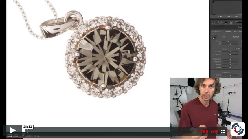 Simple way to shoot silver jewelry on white background
