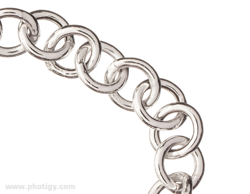 Simple way to shoot silver jewelry on white background