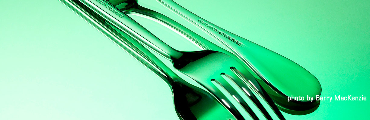 Tabletop studio photography silverware shot