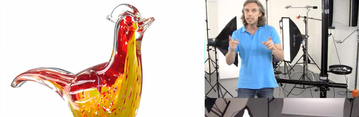 How to photograph glass on a white background