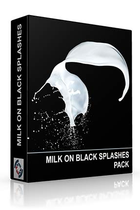 Milk on Black splash stock package